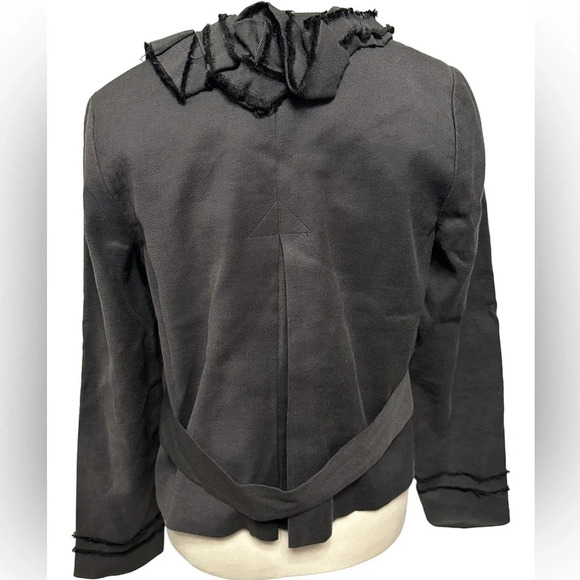 Rebecca Taylor Blazer ,Ladies Suit Jacket Top Size 4,charcoal ruffle - Picture 2 of 4